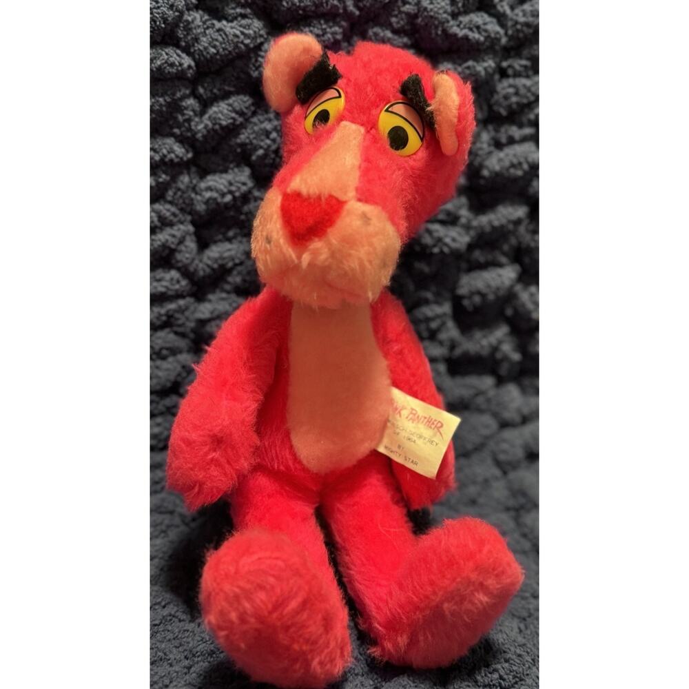 Pink Panther Plush 1964 Mighty Star 15" Stuffed Animal Vintage!